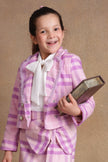 One Friday Kids Girls Pink & Lilac Checkered Blazer