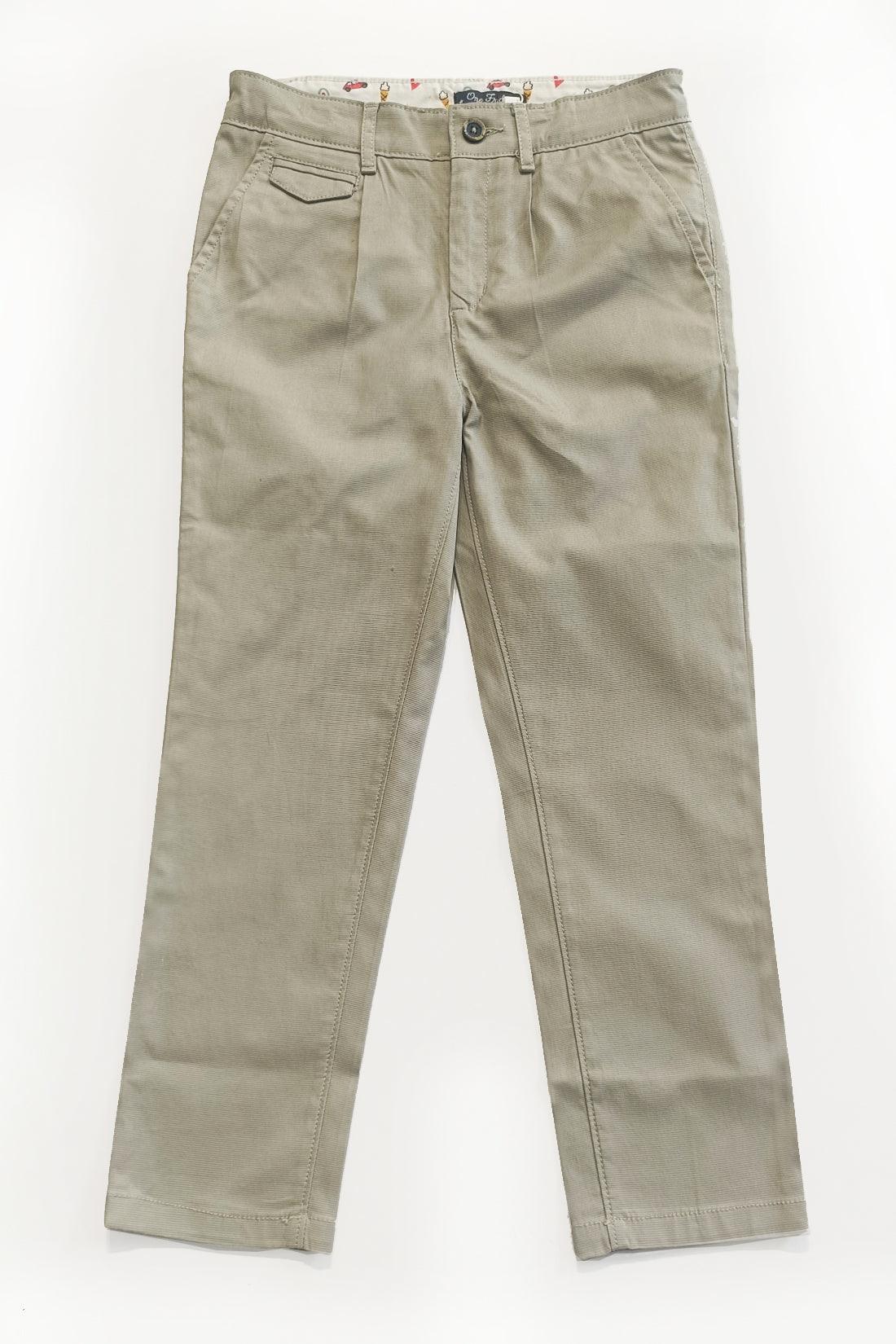 One Friday Kids Boys Olive Cotton Summer Casual Trouser - One Friday World