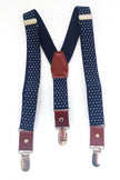 One Friday Navy Blue Polka Dot Print Suspender - One Friday World