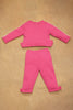 One Friday Baby Girls Pink Solid  Sweat Shirt With Track Pant