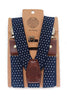 One Friday Navy Blue Polka Dot Print Suspender - One Friday World