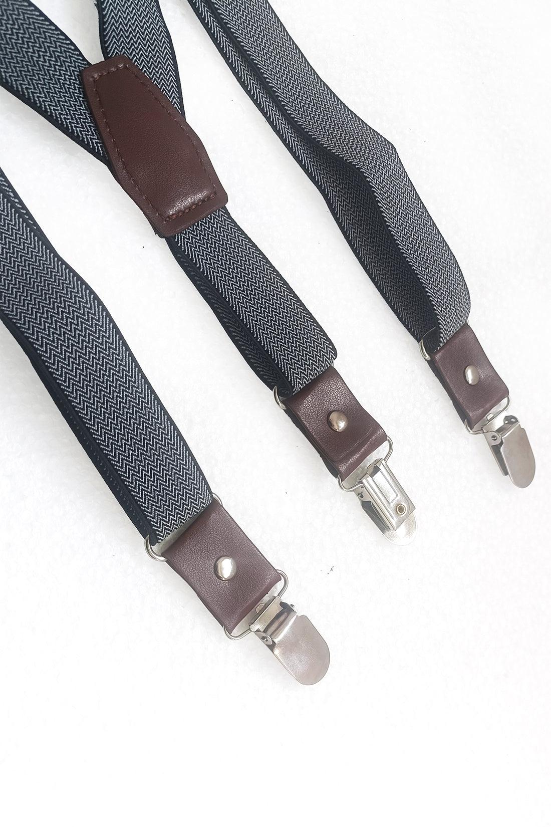 One Friday Black Zigzag Suspender - One Friday World