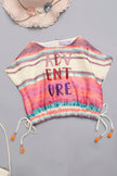 One Friday Kids Girls Multicolored Round Neck Crop Top - One Friday World