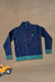 One Friday Boys Navy Blue Solid Sweater