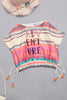 One Friday Kids Girls Multicolored Round Neck Crop Top - One Friday World