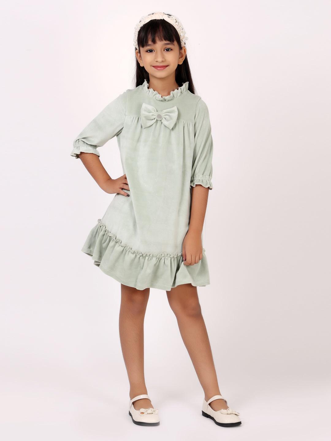 One Friday Mint Solid Dress - One Friday World