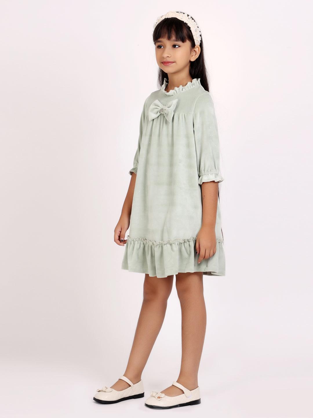 One Friday Mint Solid Dress - One Friday World