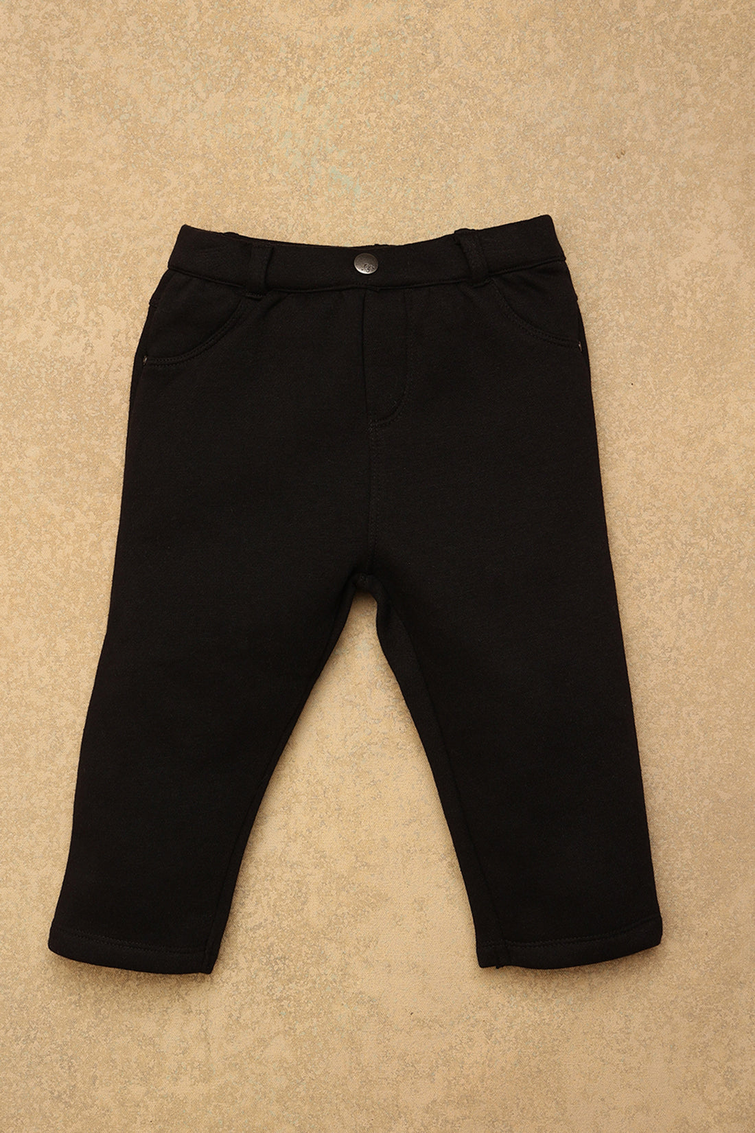 One Friday Baby Boys Black Solid Trouser