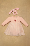 One Friday Baby Girls Pink Flock Dot Dress