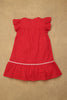 One Friday Girls Red Schiffli Cotton Dress