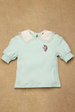 One Friday Kids Girls Blue Solid Top