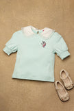 One Friday Kids Girls Blue Solid Top