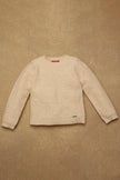 One Friday Girls Off White Solid Sweater