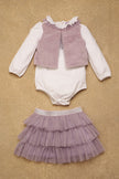 One Friday Baby Girls Lilac Solid Top With Skirt