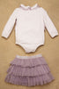 One Friday Baby Girls Lilac Solid Top With Skirt