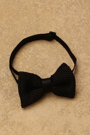 One Friday Black Woven Solid Bow