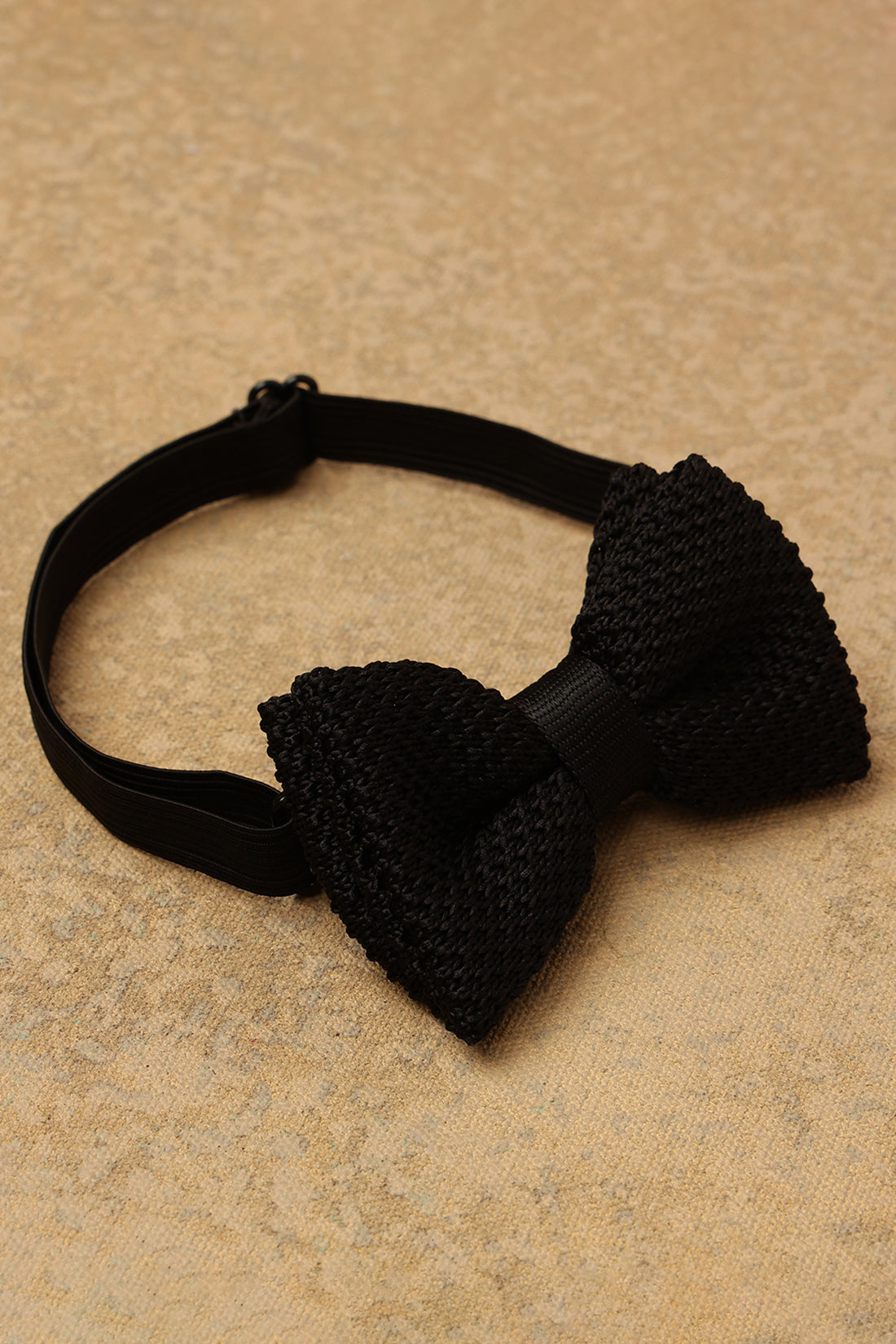 One Friday Black Woven Solid Bow