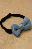 One Friday Blue Woven Solid Bow