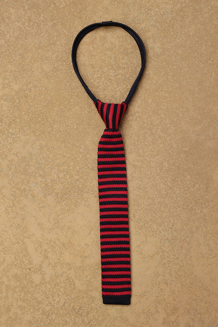 One Friday Red Woven Stripes Tie