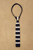 One Friday Navy Blue Woven Stripes Tie