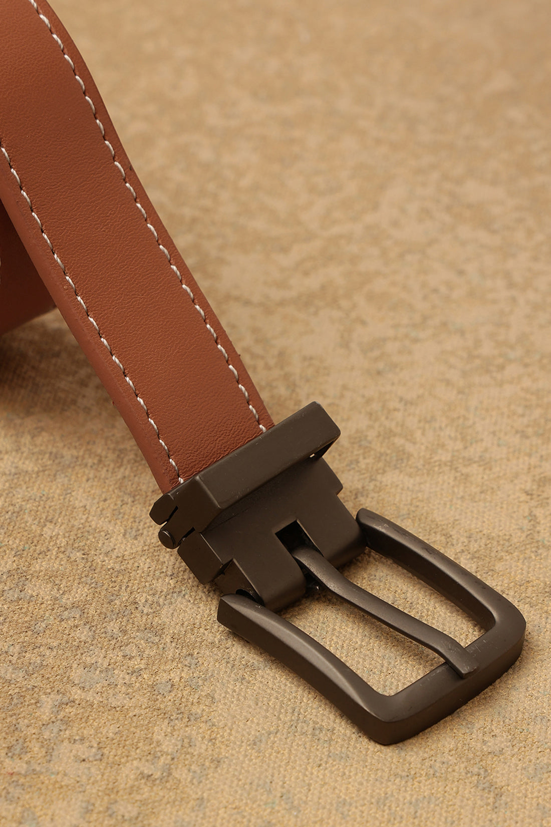 One Friday Tan Synthetic Leather Plain PU Belt