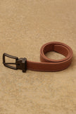 One Friday Tan Synthetic Leather Plain PU Belt