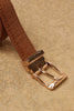 One Friday Tan Synthetic Leather Crocodile PU Belt