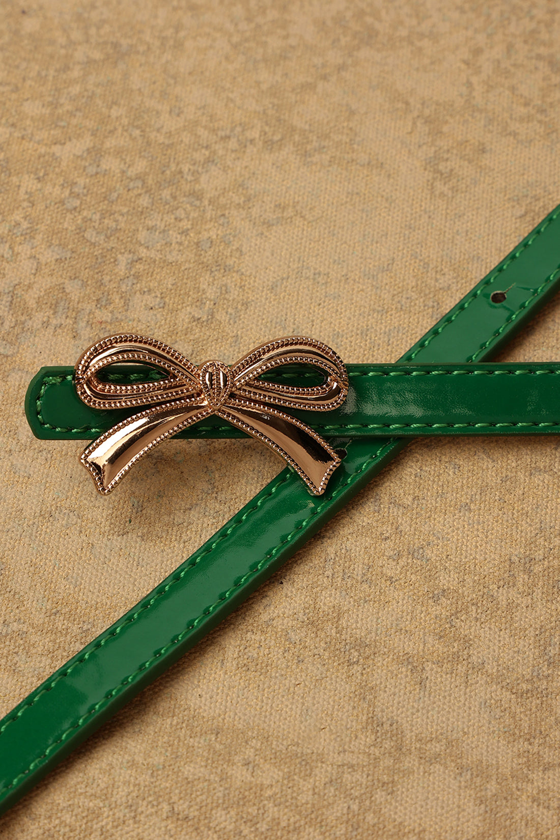 One Friday Green Leather Solid Belt