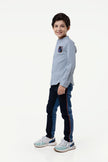 One Friday Kids Boys Blue Chinese Collar Shirt - One Friday World