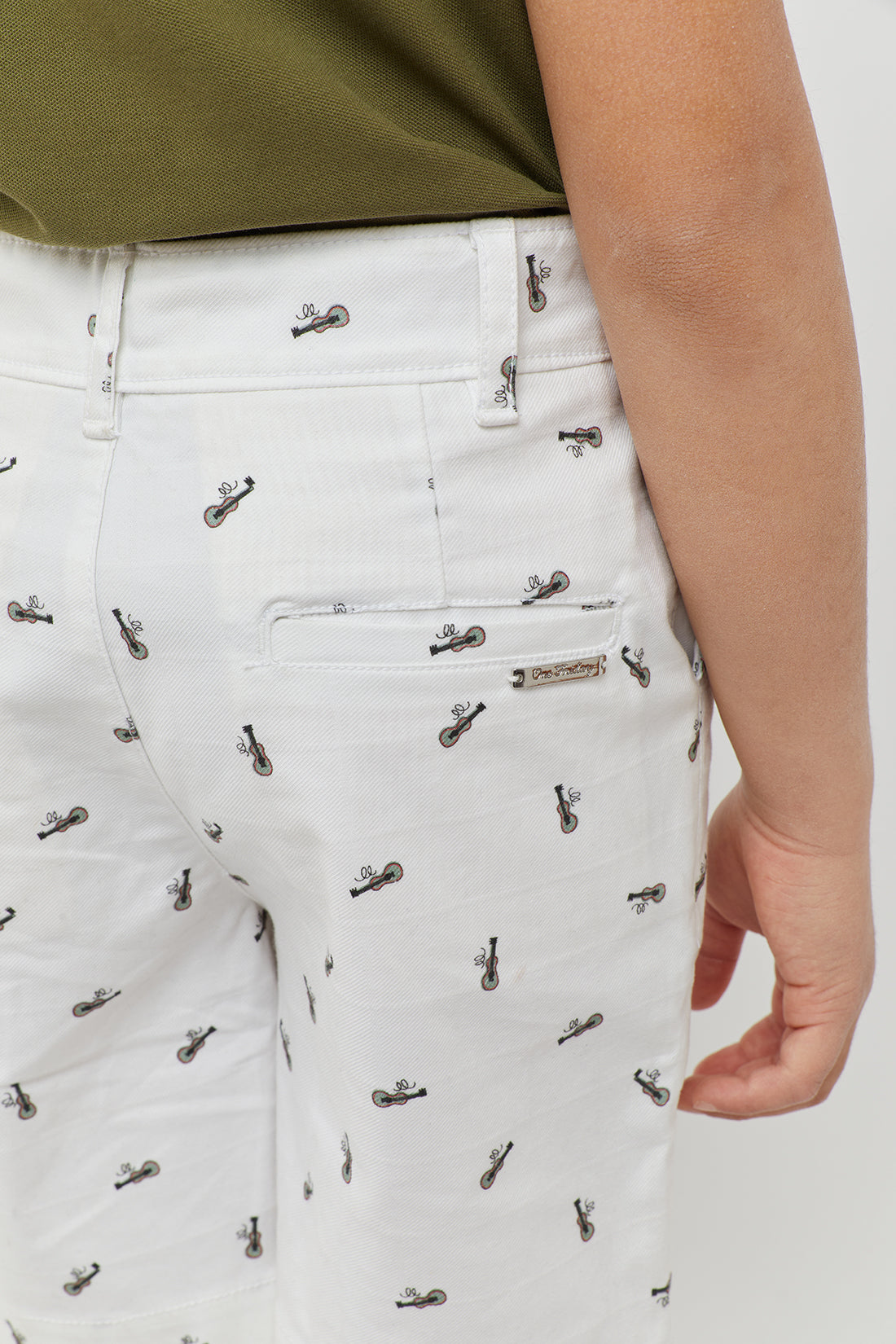 One Friday Off White Shorts With Fun Print