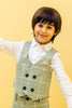 One Friday Kids Boys Green  Check Waist Coat