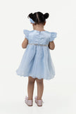 One Friday Baby Girls Blue Round Neck Dress - One Friday World