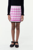 One Friday Kids Girls Pink Abstract Knitted Skirt - One Friday World