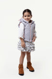 One Friday Grey Heart Shape Quilted Jacket For Baby Girls