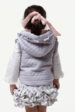 One Friday Grey Heart Shape Quilted Jacket For Baby Girls