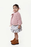 One Friday Baby Girls Pink Shirt Collar Overcoat