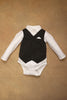 One Friday Baby Boys Grey Solid BodySuit With Waistcoat