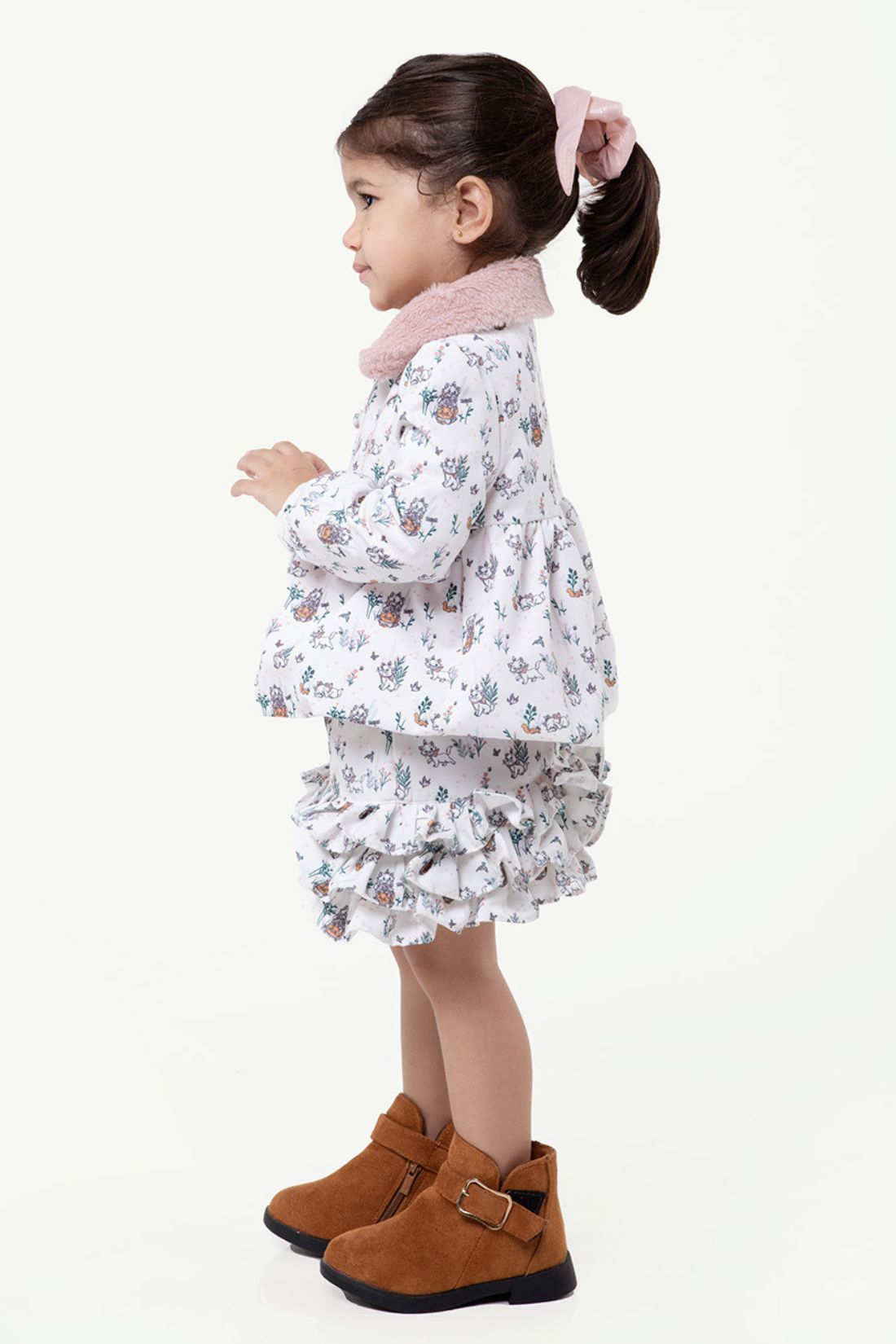 One Friday Baby Girls Multi Animal Printed Overcoat