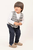 One Friday Baby Boys White Shirt With Grey Waistcoat (2 Pieces set) - One Friday World