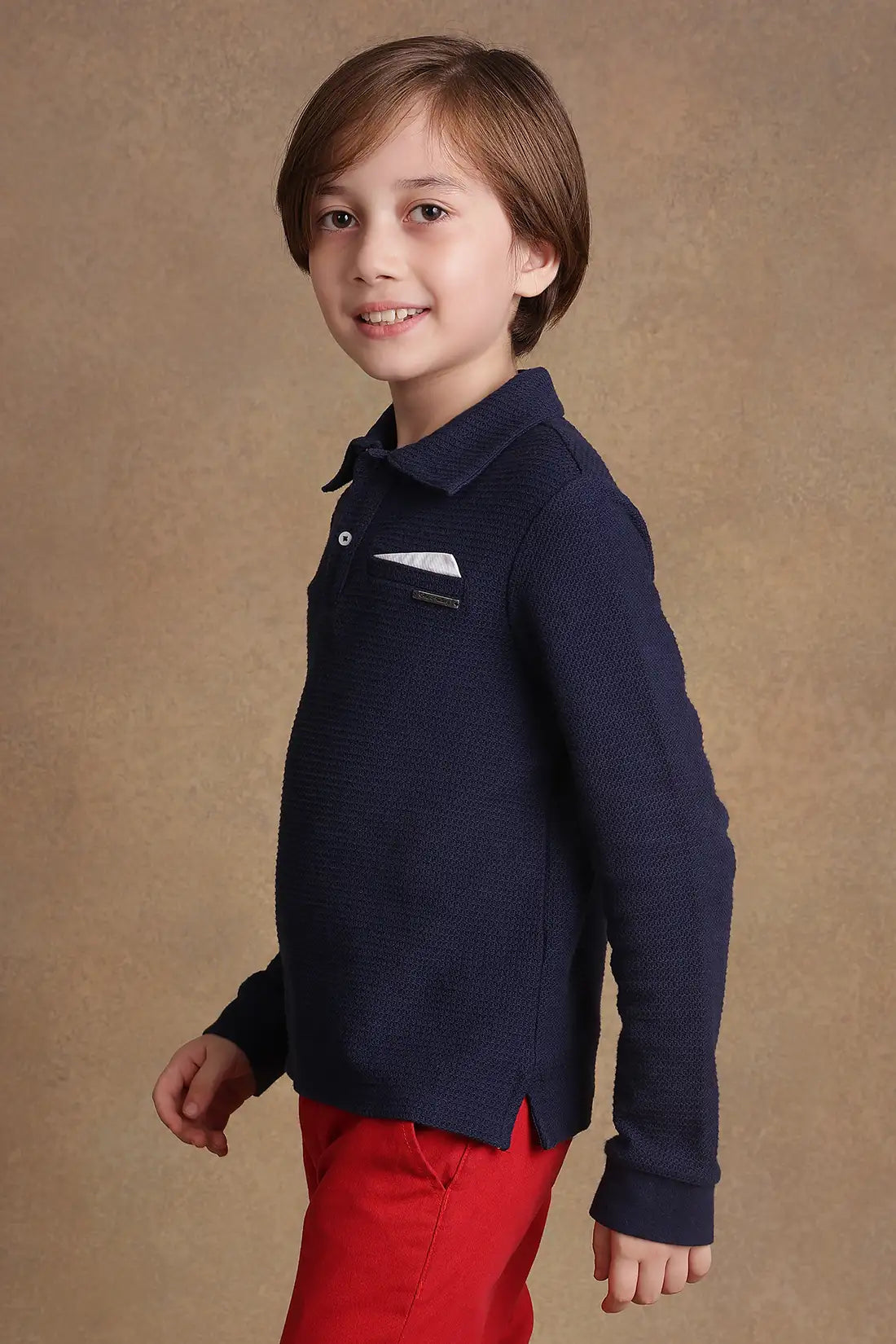 One Friday Kids Boys Navy Blue Knitted T-shirt