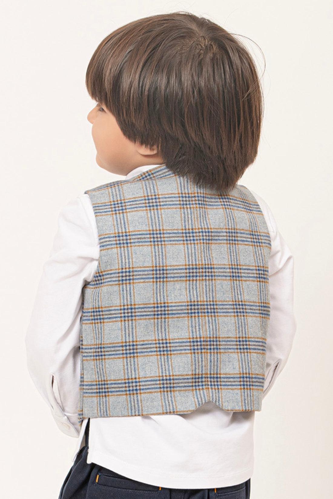 One Friday Baby Boys White Shirt With Grey Waistcoat (2 Pieces set) - One Friday World