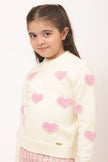 One Friday Kids Girls Off White Knitted Sweater