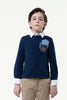 One Friday Kids Boys Navy Blue Knitted Cotton T-shirt - One Friday World