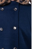 One Friday Navy Blue Solid Overcoat