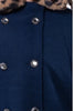 One Friday Navy Blue Solid Overcoat