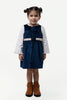 One Friday Baby Girls Navy Blue Round Neck Dress With Top - One Friday World