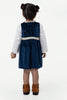 One Friday Baby Girls Navy Blue Round Neck Dress With Top - One Friday World