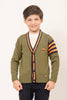 One Friday Kids Boys Olive Green Alien themed Cardigan