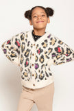 One Friday Off White Animal Printed Sweater