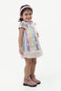 One Friday Varsity Chic Multicolored Stripes and Blooms Dress for Girls - One Friday World